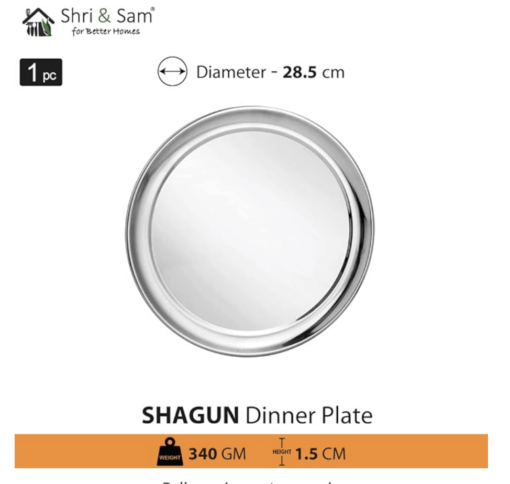 Shri & Sam Stainless Steel Shagun Dinner Set (6 Pcs) - Image 2